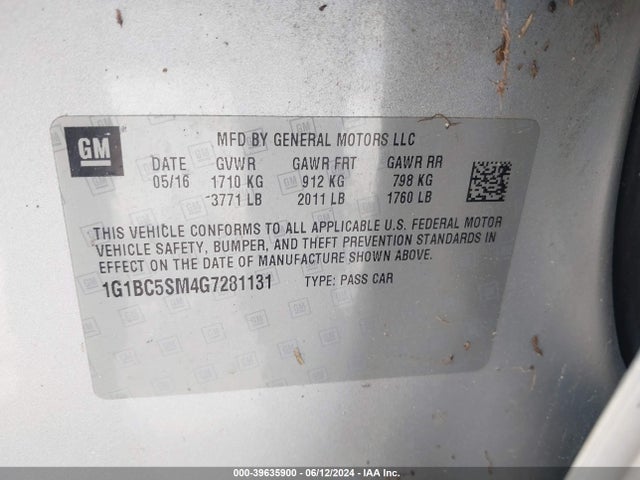 Chevrolet Cruze Ls Auto 2016 1G1BC5SM4G7281131 Image 9