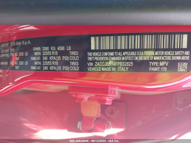 ZACCJBBT4FPB32825 Jeep Renegade Latitude