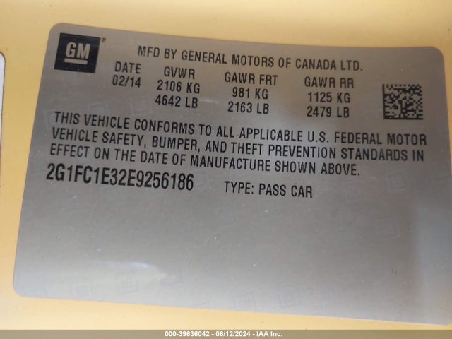 Chevrolet Camaro 2lt 2014 2G1FC1E32E9256186 Image 9