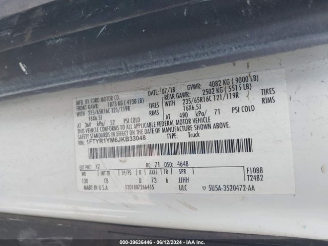 1FTYR1YM6JKB33048 Ford Transit-250