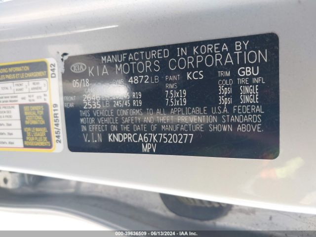 KNDPRCA67K7520277 KIA Sportage Sx Turbo
