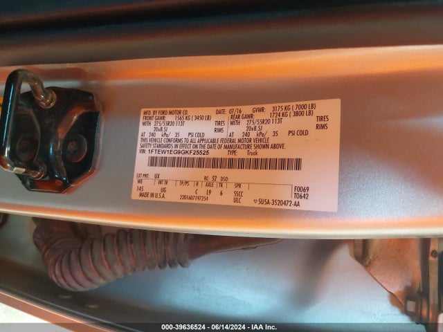 Ford F-150 Xlt 2016 1FTEW1EG9GKF25525 Image 9