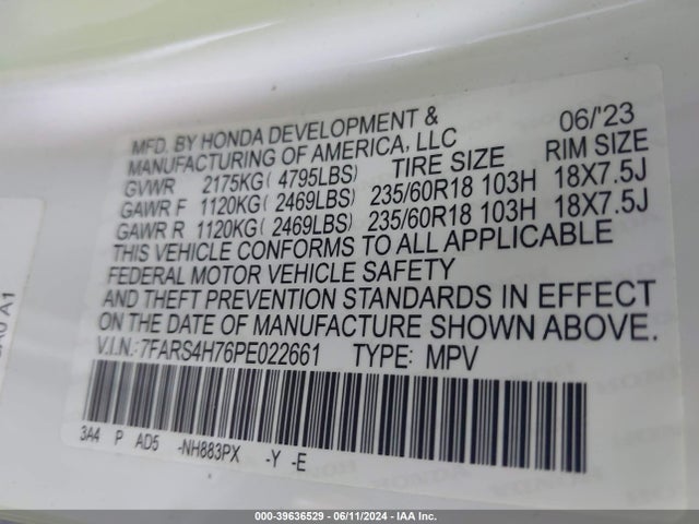 Honda Cr-v Ex-l Awd 2023 7FARS4H76PE022661 Image 9