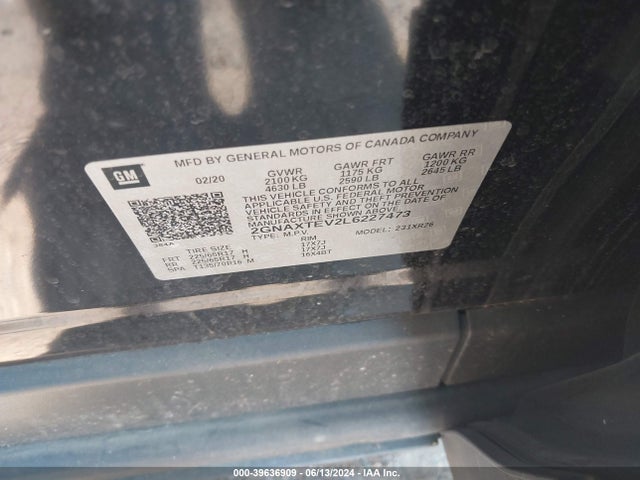 Chevrolet Equinox Awd 2fl 2020 2GNAXTEV2L6227473 Image 9