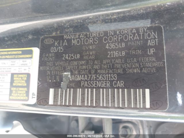 KNAGM4A77F5631133 KIA Optima Lx