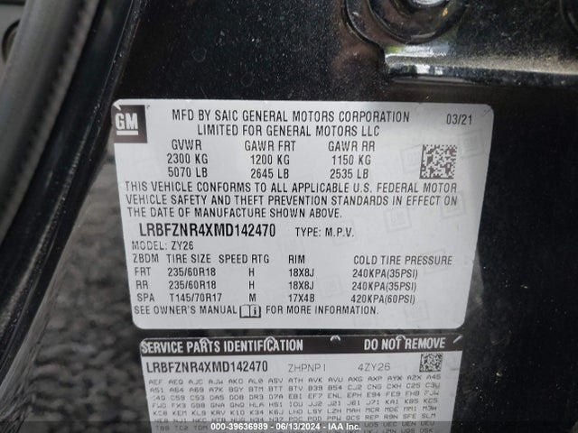 Buick Envision Fwd Essence 2021 LRBFZNR4XMD142470 Image 9