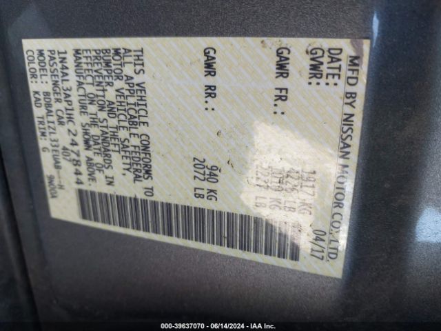 1N4AL3AP1HC247844 Nissan Altima 2.5 Sv