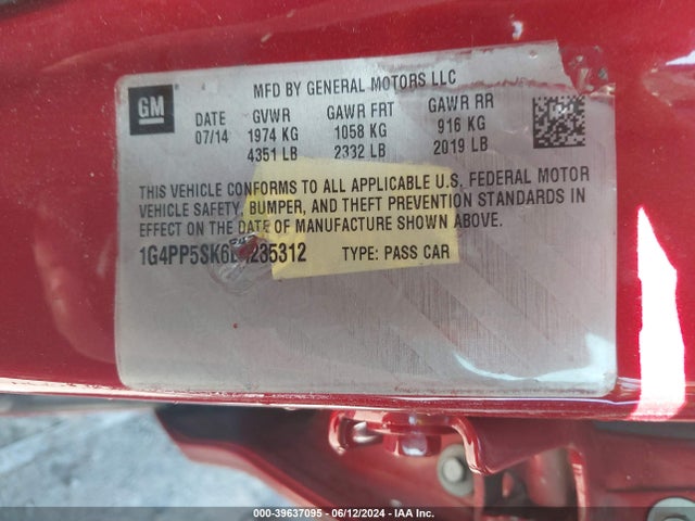 1G4PP5SK6E4235312 Buick Verano