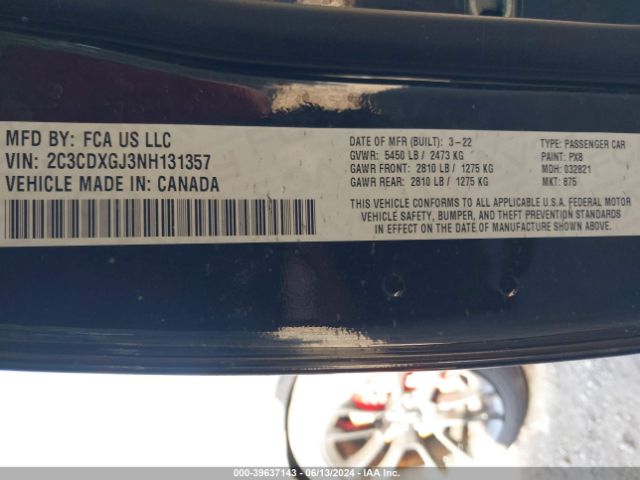 2C3CDXGJ3NH131357 Dodge Charger Scat Pack