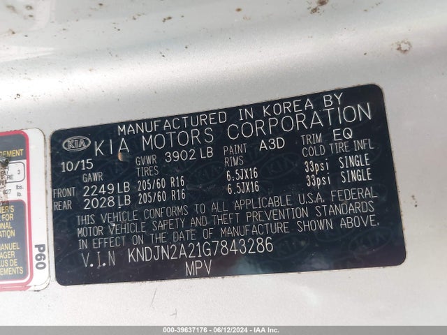 KIA Soul 2016 KNDJN2A21G7843286 Image 9