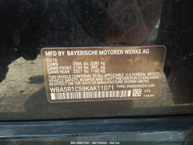 WBA5R1C59KAK11071 BMW 330I