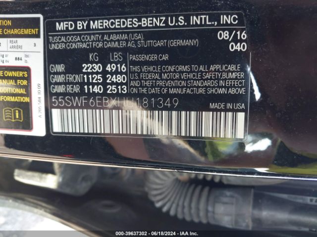 55SWF6EBXHU181349 Mercedes-Benz Amg C 43 4matic