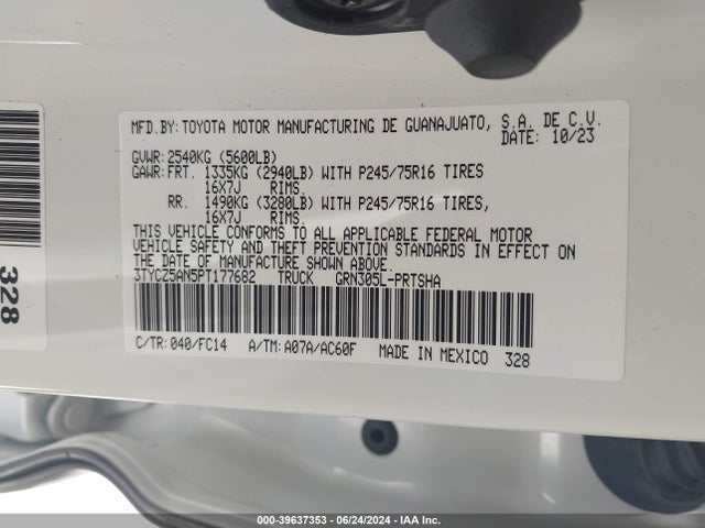Toyota 2gr-fks 2023 3TYCZ5AN5PT177682 Image 9