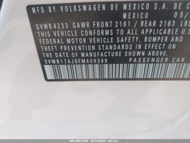 3VWB17AJ9FM406349 Volkswagen Jetta 1.8t Sport