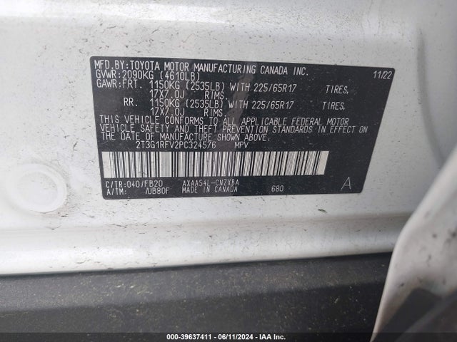 Toyota RAV4 LE 2023 2T3G1RFV2PC324576 Image 9