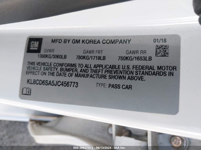 Chevrolet Spark 1lt Cvt 2018 KL8CD6SA5JC456773 Image 9