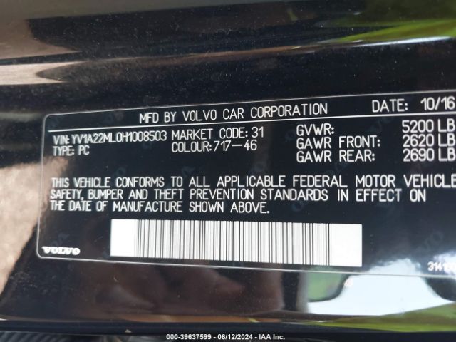 YV1A22ML0H1008503 Volvo S90 T6 Inscription