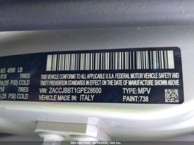 ZACCJBBT1GPE28600 Jeep Renegade Latitude