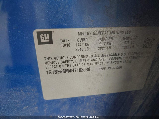 Chevrolet Cruze Lt Auto 2017 1G1BE5SM4H7102680 Image 9