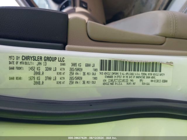 1C4RJFCT1EC105133 Jeep Grand Cherokee Overland