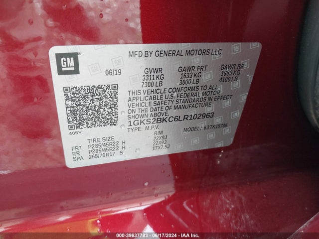 GMC Yukon 4wd Slt 2020 1GKS2BKC6LR102963 Image 9