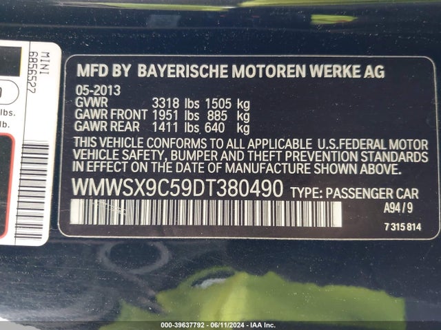 2013 MINI COUPE WMWSX9C59DT380490 Photo 8