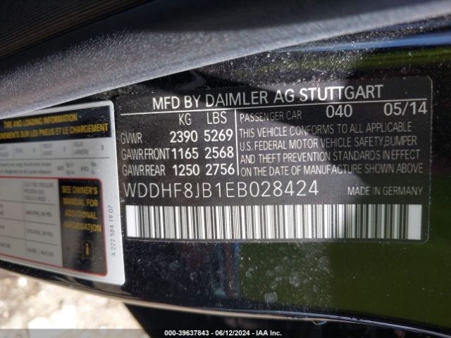 WDDHF8JB1EB028424 Mercedes-Benz E 350 4matic