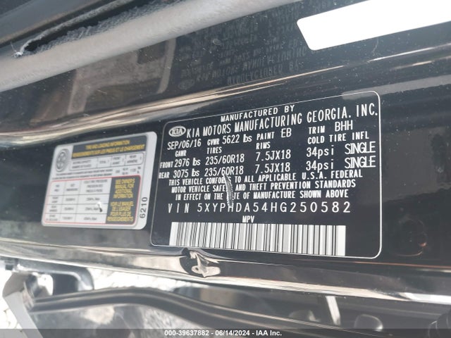 KIA Sorento 3.3l Ex 2017 5XYPHDA54HG250582 Image 9