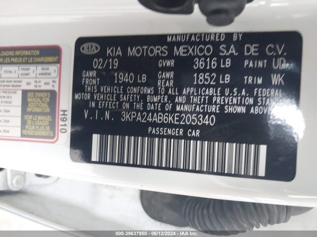 KIA RIO S 2019 3KPA24AB6KE205340 Image 9