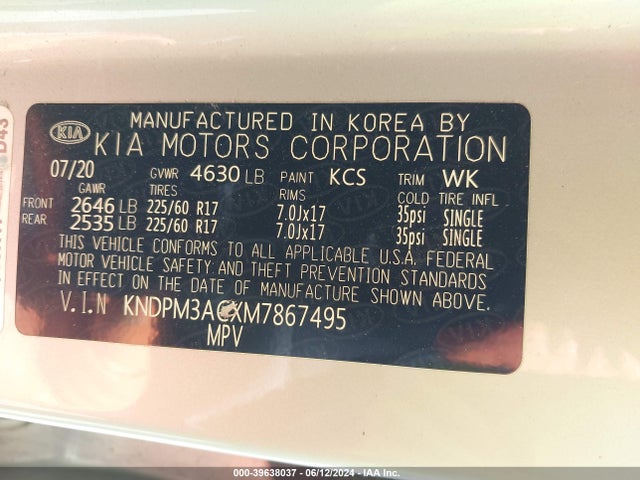 KIA Sportage Lx 2021 KNDPM3ACXM7867495 Image 9