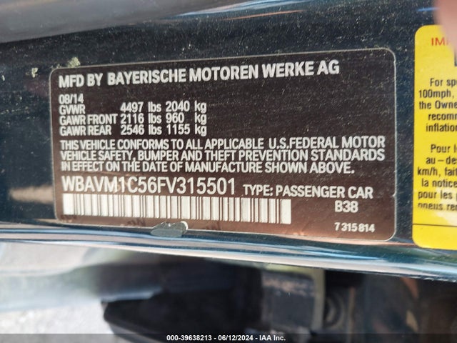 BMW X1 Sdrive28i 2015 WBAVM1C56FV315501 Image 9