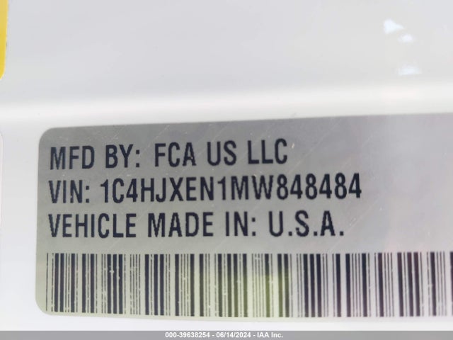 1C4HJXEN1MW848484 Jeep Wrangler Unlimited Sahara Altitude 4x4