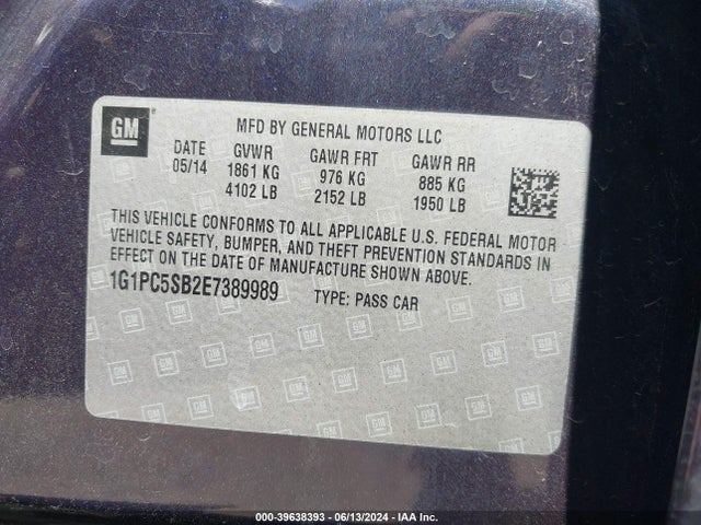 Chevrolet Cruze 1lt Auto 2014 1G1PC5SB2E7389989 Image 9