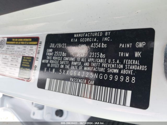 5XXG64J25NG099988 KIA K5 Gt-line