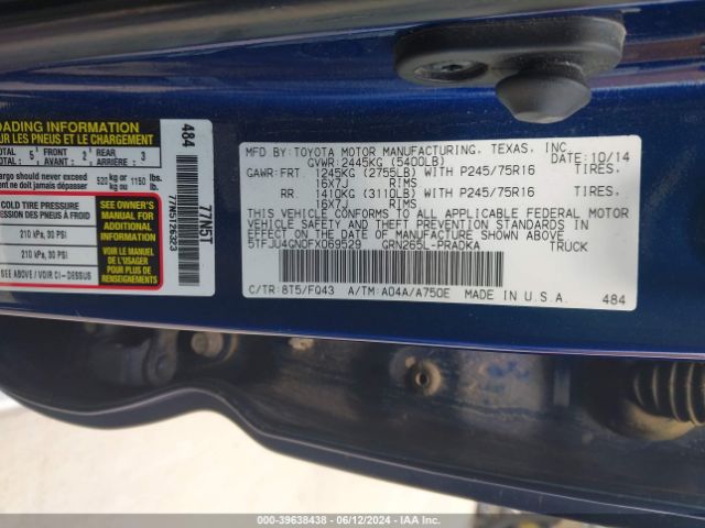 5TFJU4GN0FX069529 Toyota Tacoma Prerunner V6