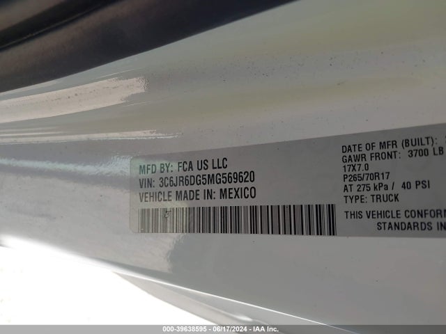 RAM 1500 Classic Tradesman Regular Cab 4x2 8' Box 2021 3C6JR6DG5MG569620 Image 9