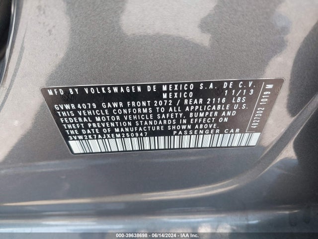 3VW2K7AJXEM250947 Volkswagen Jetta 2.0l S