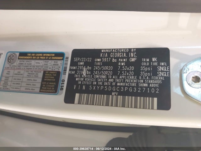 5XYP5DGC3PG327102 KIA Telluride Sx X-line