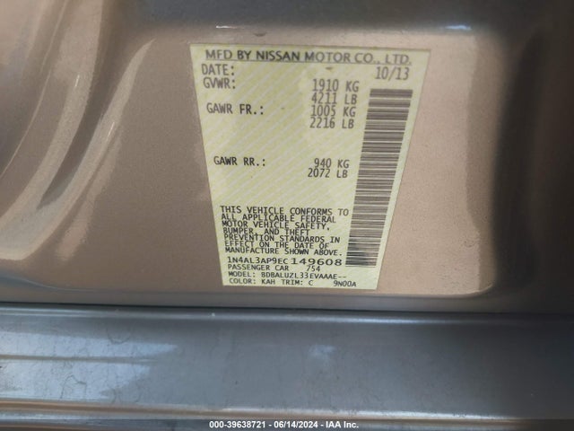 Nissan Altima 2.5 Sv 2014 1N4AL3AP9EC149608 Image 9