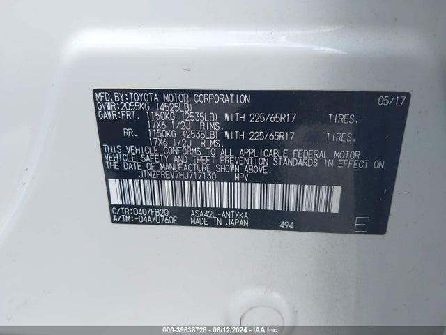 Toyota RAV4 LE 2017 JTMZFREV7HJ717130 Image 9