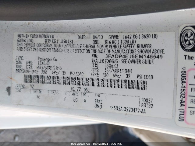 Ford FIESTA SE 2014 3FADP4EJ5EM145549 Image 9