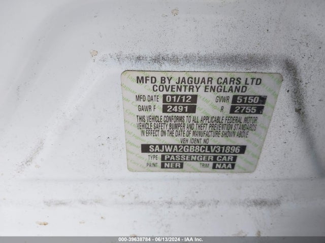 2012 JAGUAR XJ SAJWA2GB8CLV31896 Photo 8