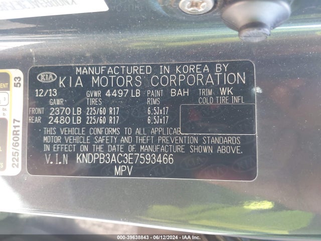 KIA Sportage Lx 2014 KNDPB3AC3E7593466 Image 9