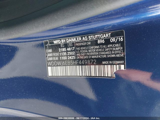 WDDWJ6EB5HF449872 Mercedes-Benz Amg C 43 4matic