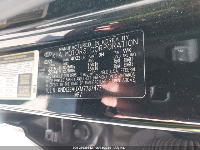 KIA SOUL LX 2021 KNDJ23AUXM7787473 Image 9