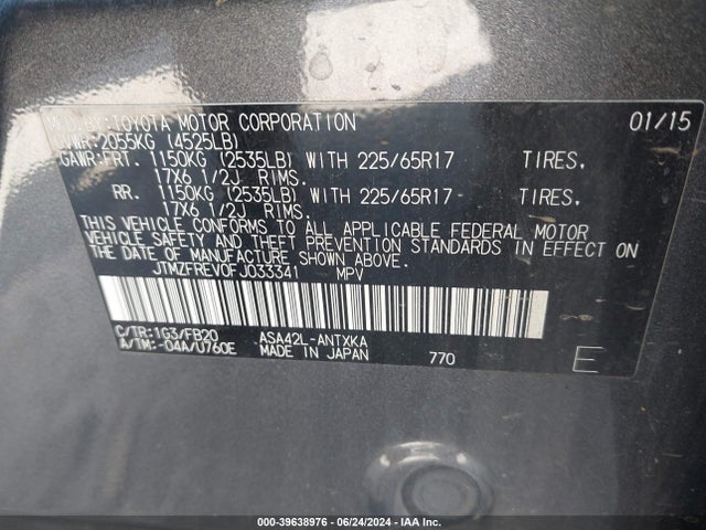 Toyota RAV4 LE 2015 JTMZFREV0FJ033341 Image 9