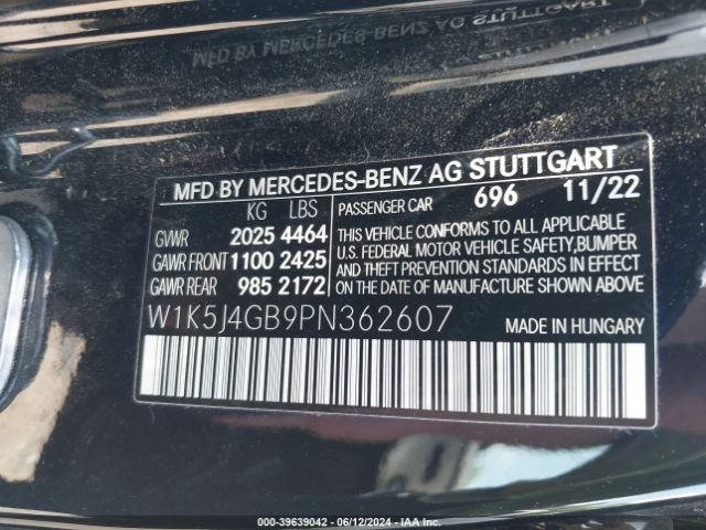 W1K5J4GB9PN362607 Mercedes-Benz Cla 250 Coupe