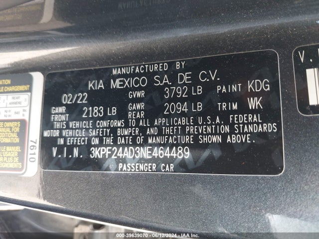 KIA Forte Lxs 2022 3KPF24AD3NE464489 Image 9