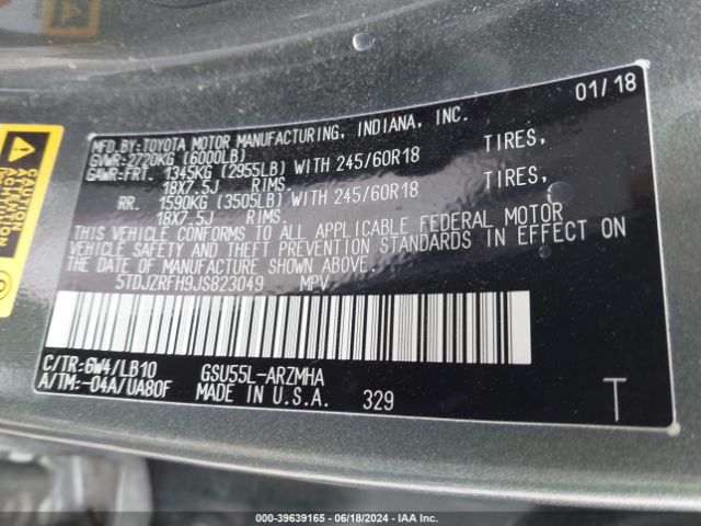 5TDJZRFH9JS823049 Toyota 2gr-fks