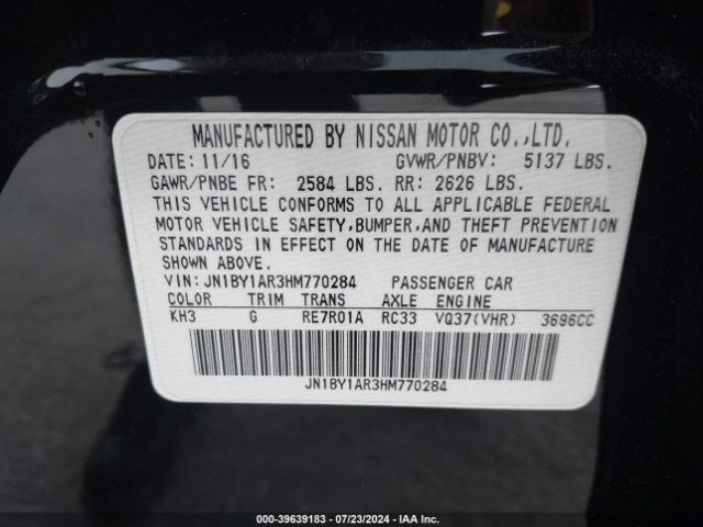 JN1BY1AR3HM770284 Infiniti Q70 3.7x